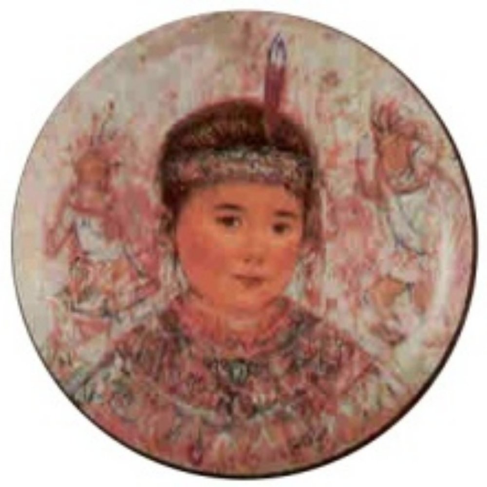 Chief Red Feathe Edna Hibel  plate  Rosenthal W. Germany 10" Nobility of Childre